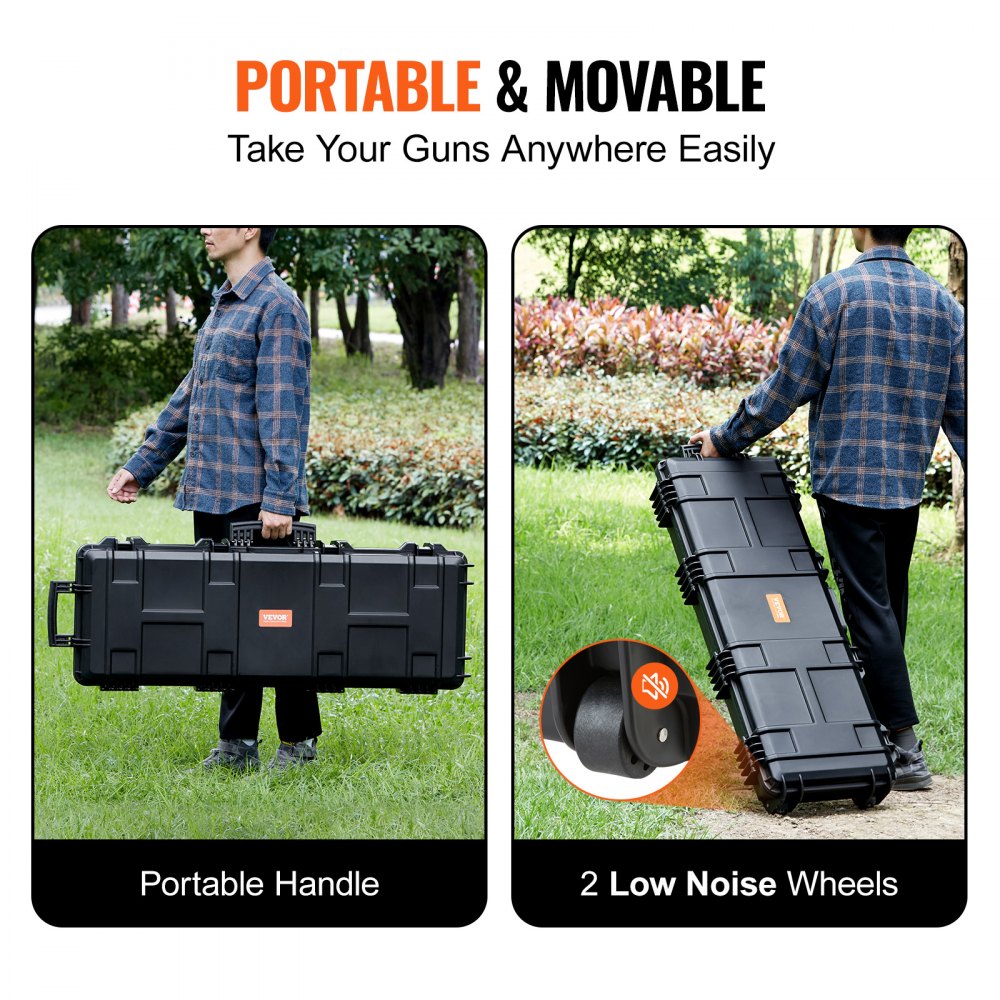 1043513 - 42" Waterproof Tactical Hard Case with Customizable Foam Layers