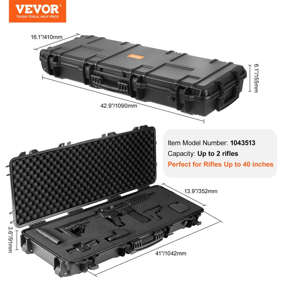 1043513 - 42" Waterproof Tactical Hard Case with Customizable Foam Layers