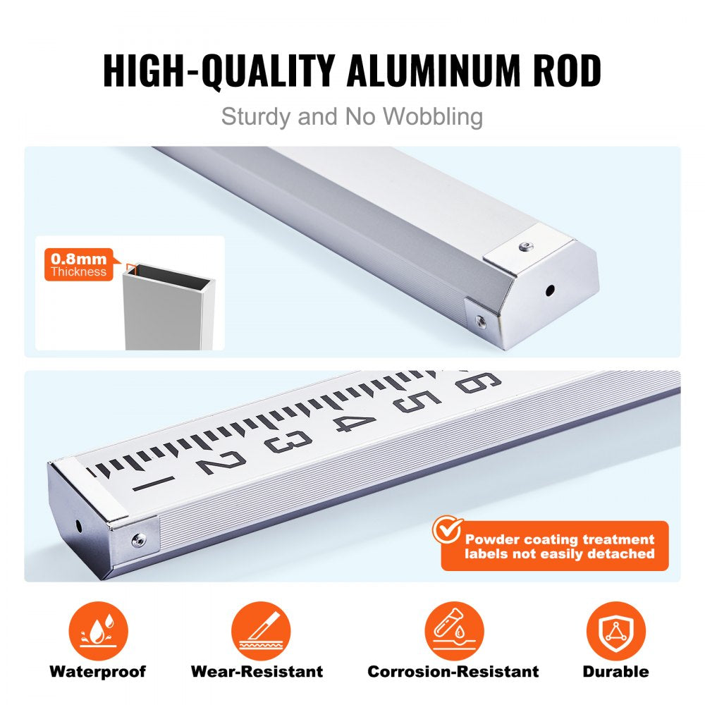 14FT4J10 - 14ft VEVOR Aluminum Rod with Dual-Sided Markings