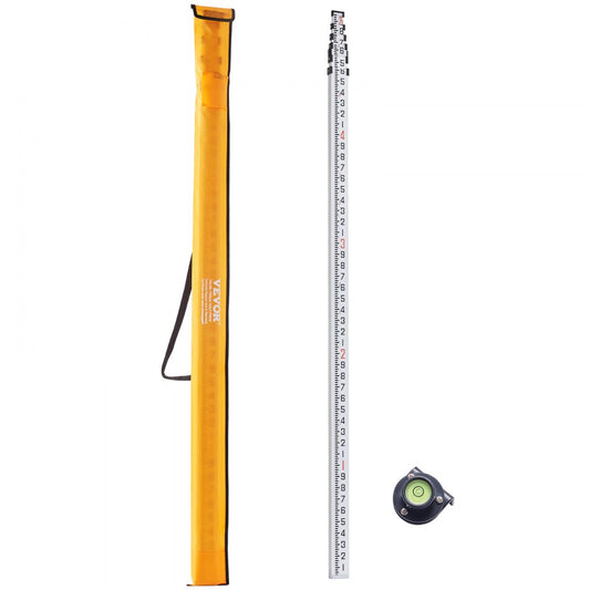 25FT6J10 - 25ft Telescopic VEVOR Measuring Rod with Dual Scales