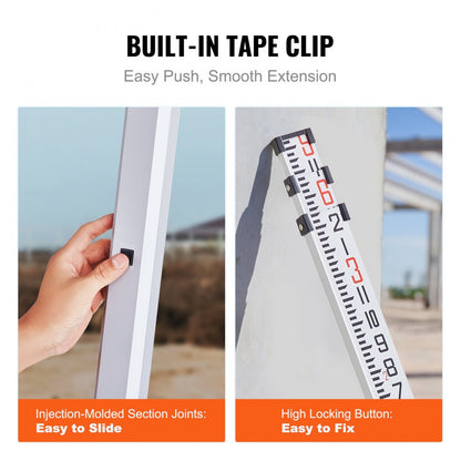 9FT3J8 - Durable 9ft Aluminum Rod with Dual-Sided Scales