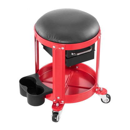 XF8307 - Heavy-Duty Rolling Mechanic Stool with Storage & 300 lbs Capacity