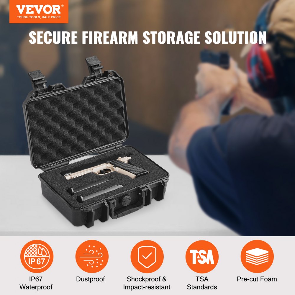 301909 - TSA Approved Waterproof Hard Pistol Case for 1 Firearm
