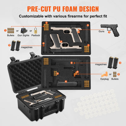 332317 - TSA-Approved Waterproof Hard Case for 2 Pistols with Pre-Cut Foam