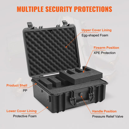 453619 - TSA-Approved Waterproof Hard Pistol Case for 5 Firearms