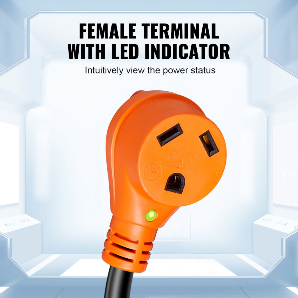 RVYCX-30A50FT - 50ft Heavy-Duty RV Power Cord, 30A NEMA TT-30R Connector