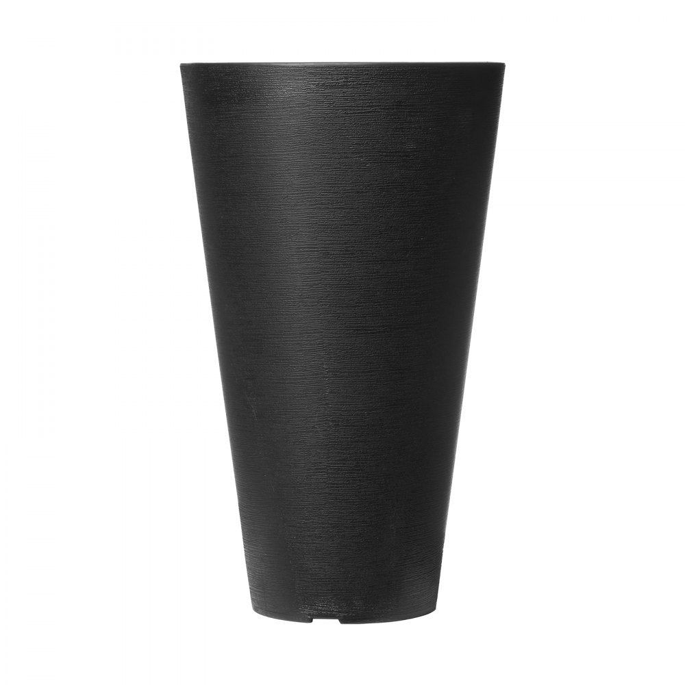 KD9953 - 24-Inch Black Tall Planter with Modern Design and Easy Handles