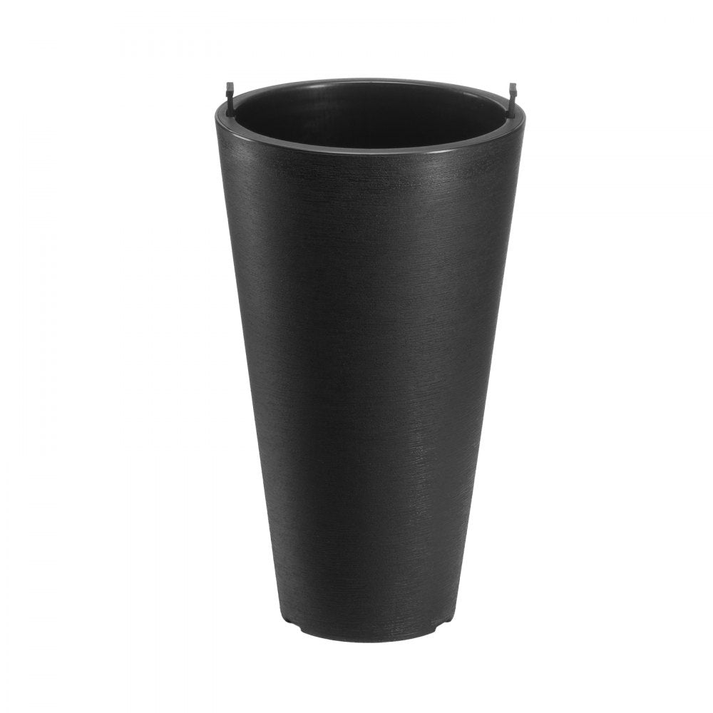 KD9953 - 24-Inch Black Tall Planter with Modern Design and Easy Handles