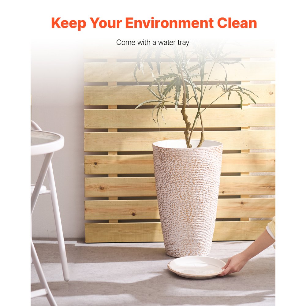 KD8853 - 21" Tall Elegant Outdoor Planters with Efficient Drainage