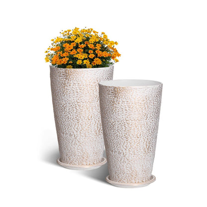 KD8853 - 21" Tall Elegant Outdoor Planters with Efficient Drainage