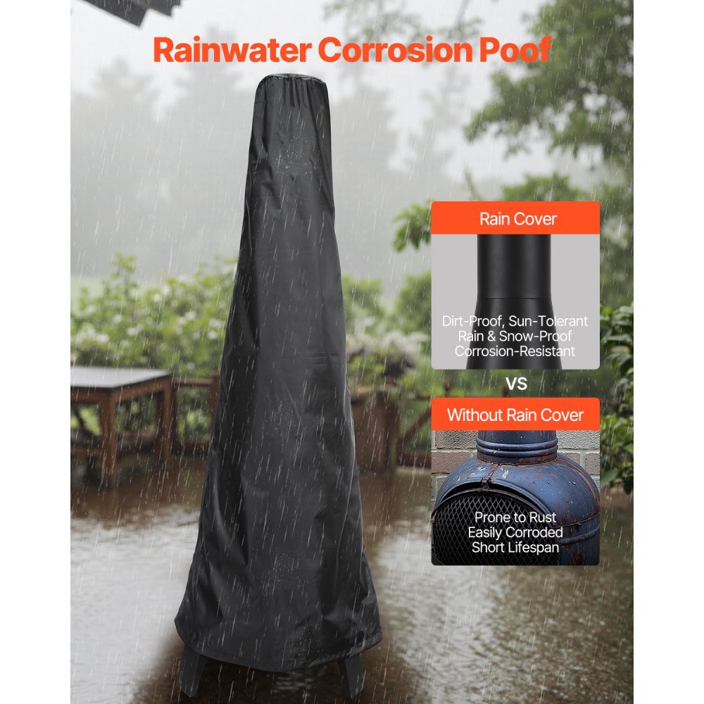 81203L - 20-Inch Outdoor Chiminea with Grill & Waterproof Cover