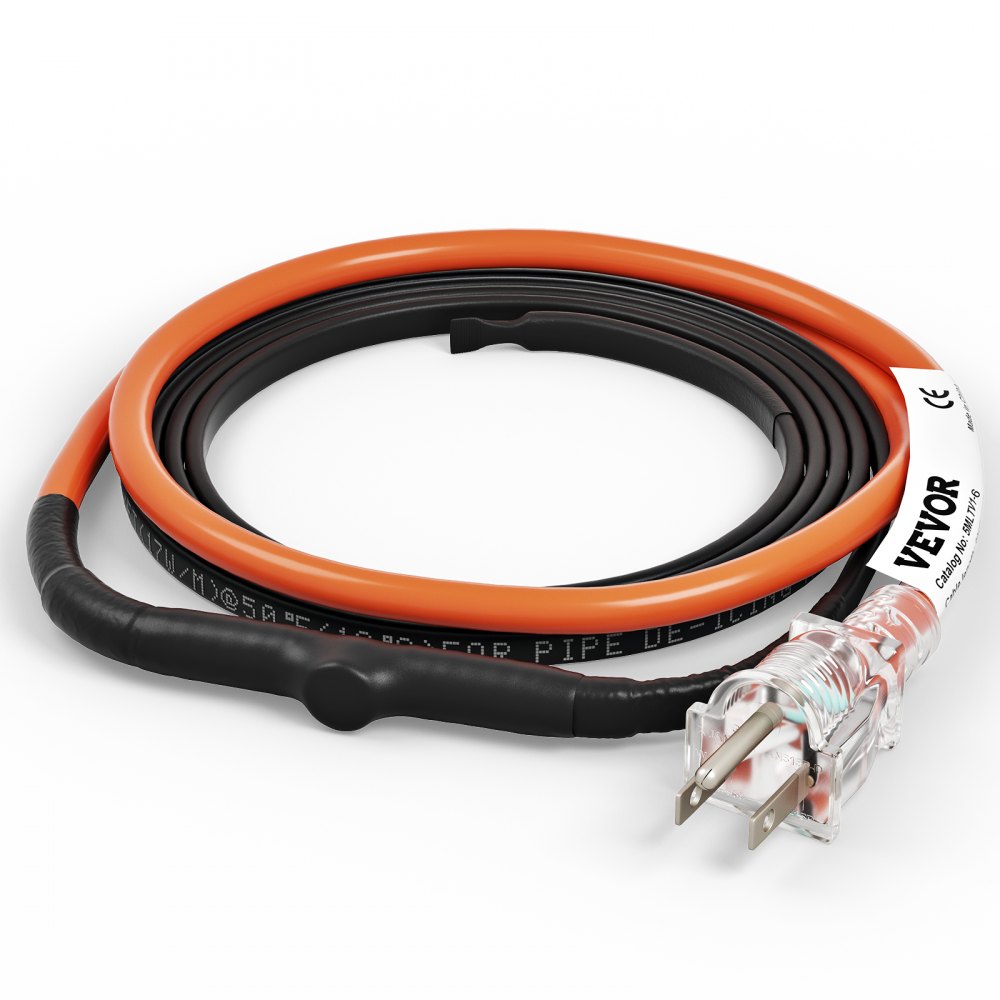 5MLTV1-6 - 6ft Self-Regulating Heating Cable for Pipes, Thermostat Included