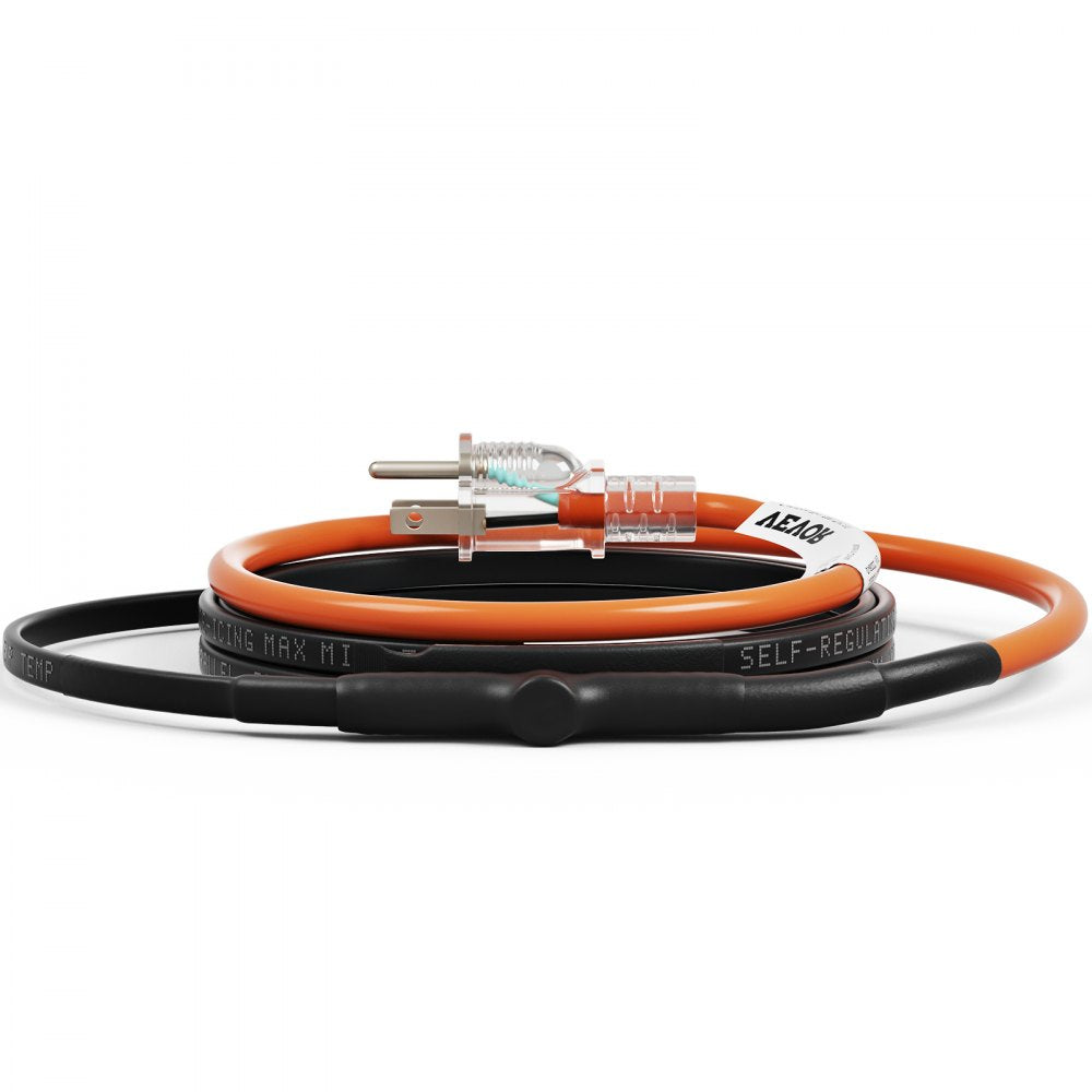 5MLTV1-6 - 6ft Self-Regulating Heating Cable for Pipes, Thermostat Included