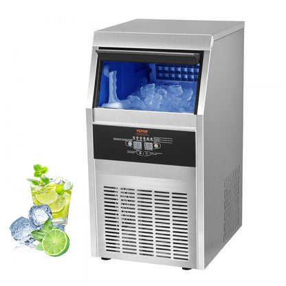 010806131887 - 90LBS/24H Stainless Steel Ice Maker with 33LBS Storage