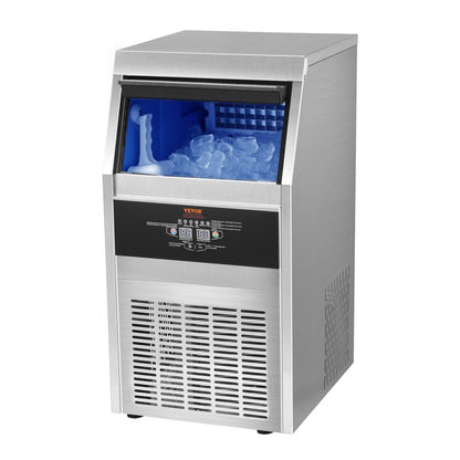 010806131887 - 90LBS/24H Stainless Steel Ice Maker with 33LBS Storage