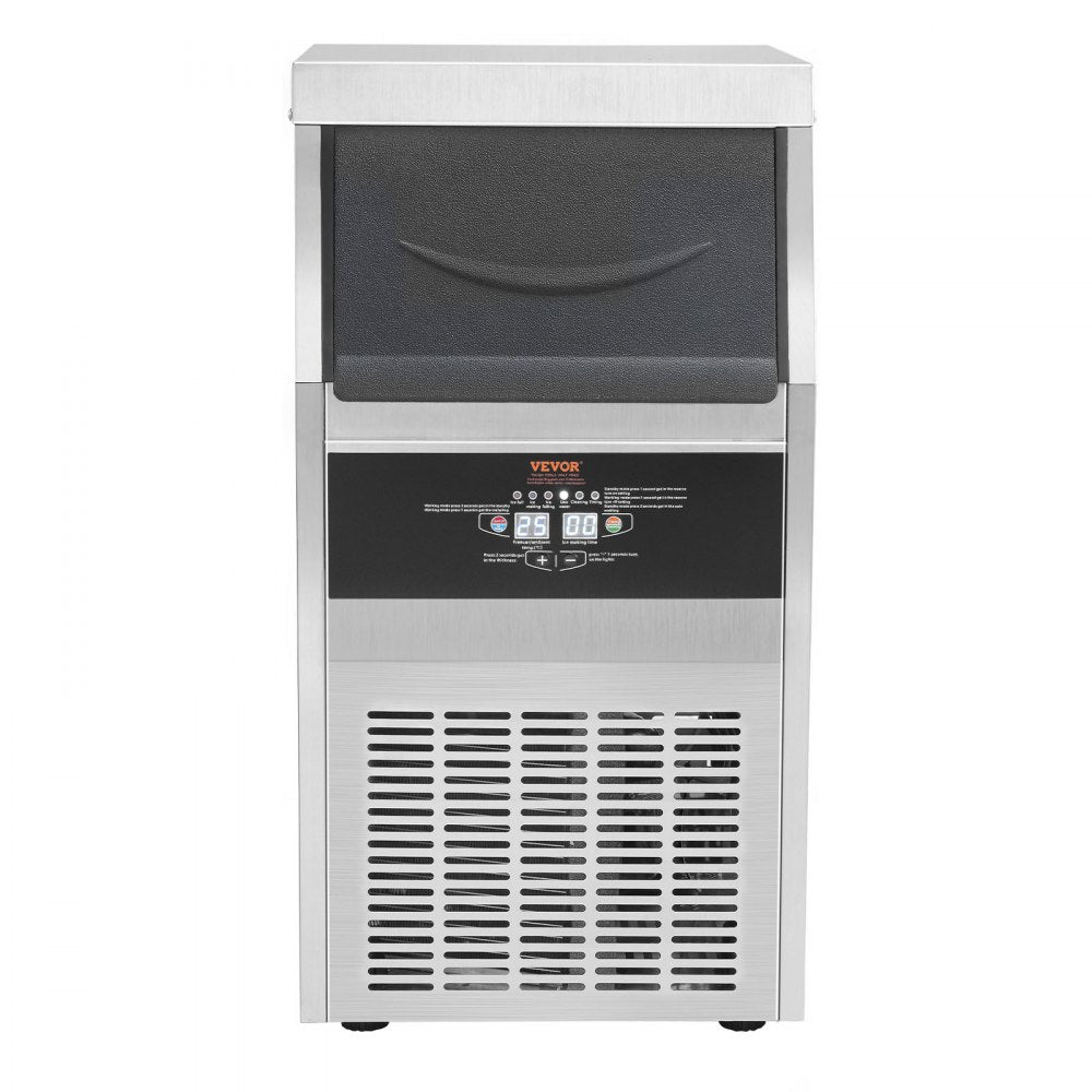 010402905630 - VEVOR Ice Maker 110-120 lbs/Day, Stainless Steel, 33 lbs Capacity