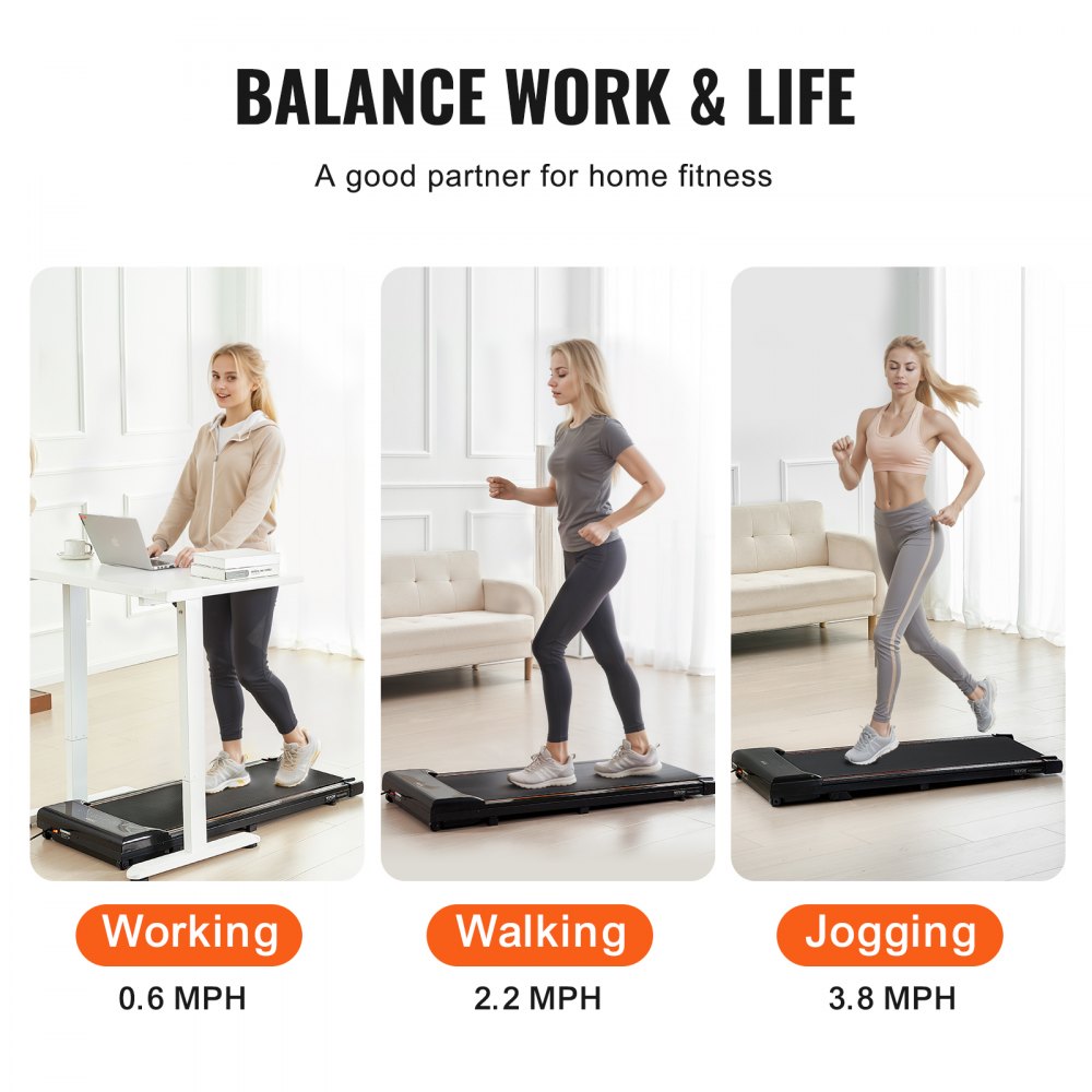 S7 - 15.2"x41" Under Desk Walking Pad with 2.5 HP Quiet Motor