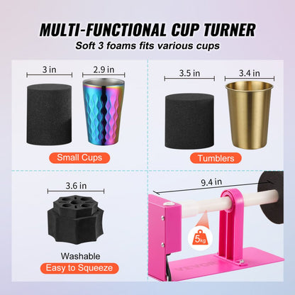 KH-D101-2 - Adjustable Cup Turner for Custom Tumblers with Epoxy Kit