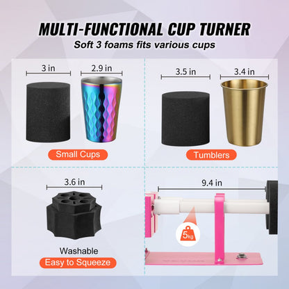 KH-D102-2 - Double Cup Turner for DIY Epoxy Tumblers