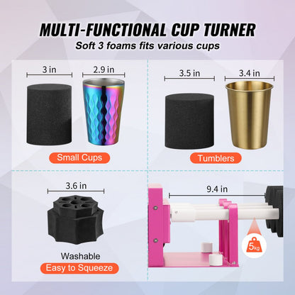 KH-D106-2 - 6-Cup Tumbler Turner for DIY Epoxy Crafts