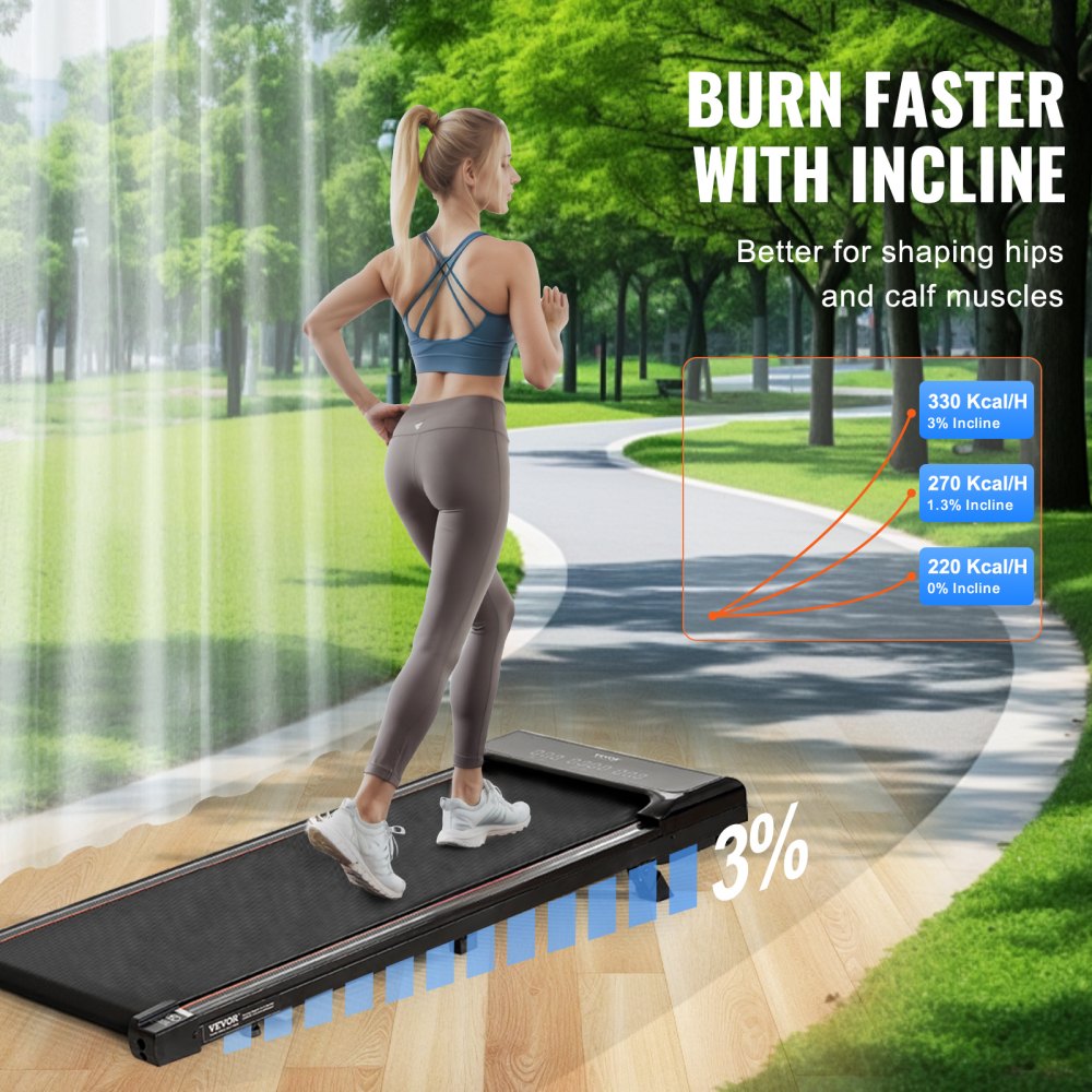 S7Y - Incline Walking Pad Treadmill with Shock Absorption & Smart Tracking