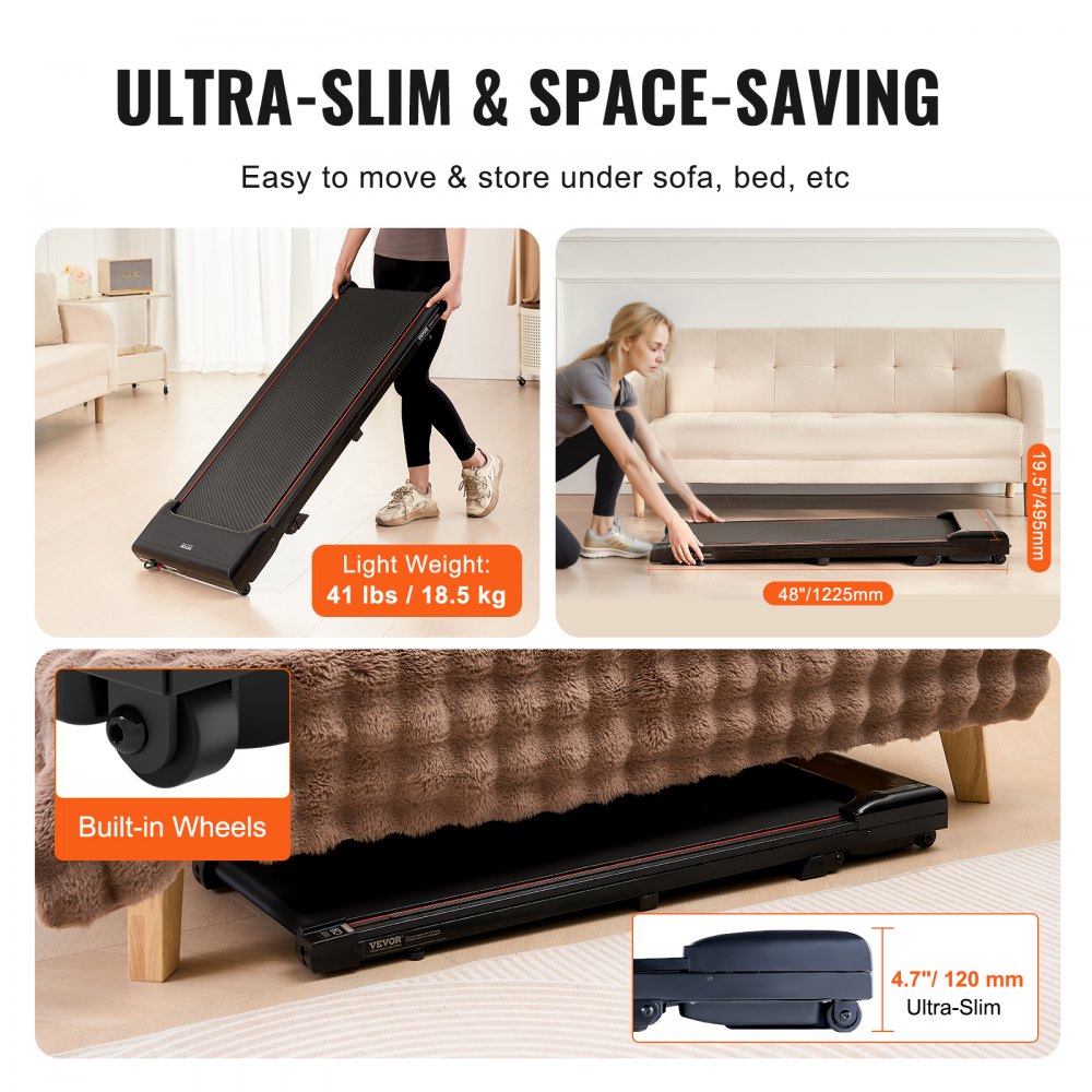 S7Y - Incline Walking Pad Treadmill with Shock Absorption & Smart Tracking