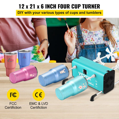 ZBJREDMC110 - VEVOR Quiet 4 Cup Turner with Individual Control, 5-8 RPM