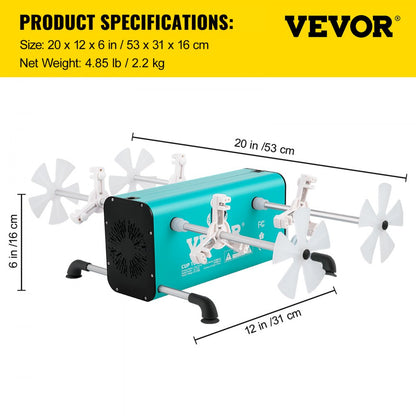 ZBJREDMC110 - VEVOR Quiet 4 Cup Turner with Individual Control, 5-8 RPM