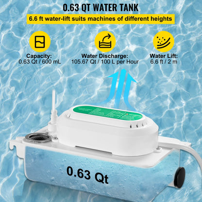 PC-100L - 0.63 Qt Condensate Pump with 2m Lift & Quiet Operation