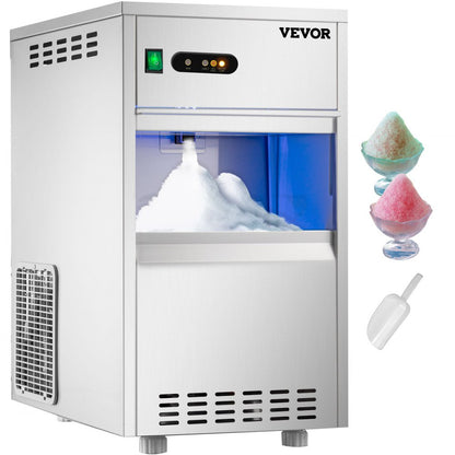010821651603 - 55LBS/24H Stainless Steel Snowflake Ice Maker with Accessories