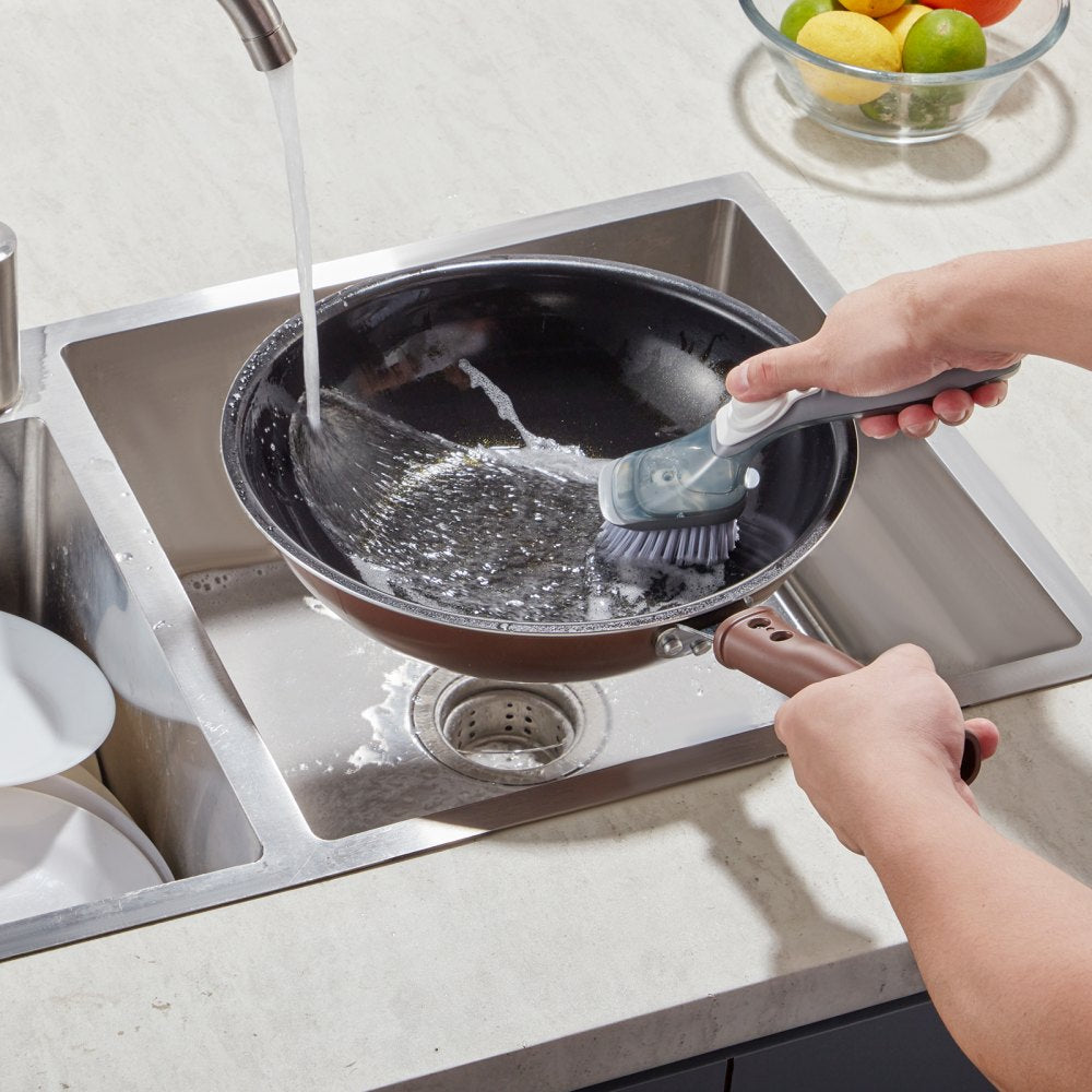 B003-1-3 - Ergonomic Soap Dispensing Dish Brush with Replaceable Heads