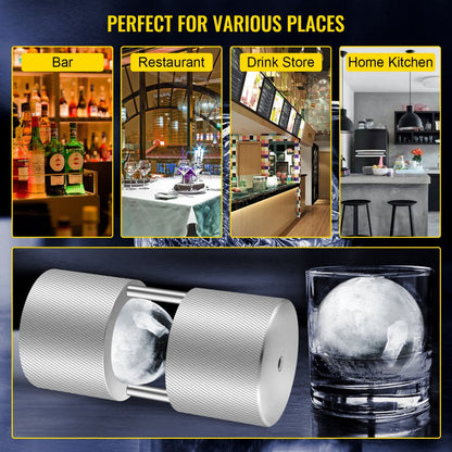 TM-60 - 2.4" Aircraft Aluminum Ice Ball Maker for Slow-Melting Drinks