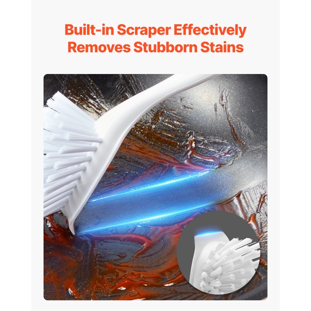 D002 - VEVOR 11.42in Ergonomic Dish Brush with Built-in Scraper