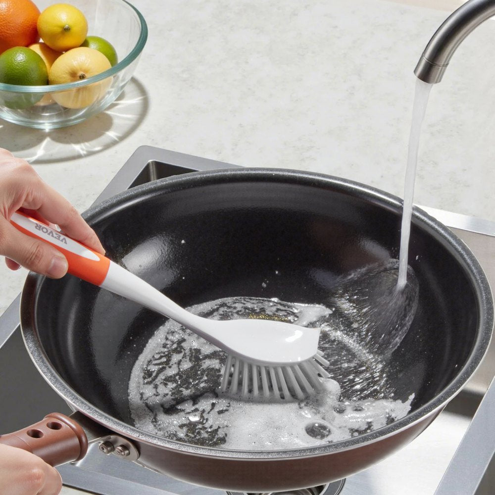 D002 - VEVOR 11.42in Ergonomic Dish Brush with Built-in Scraper