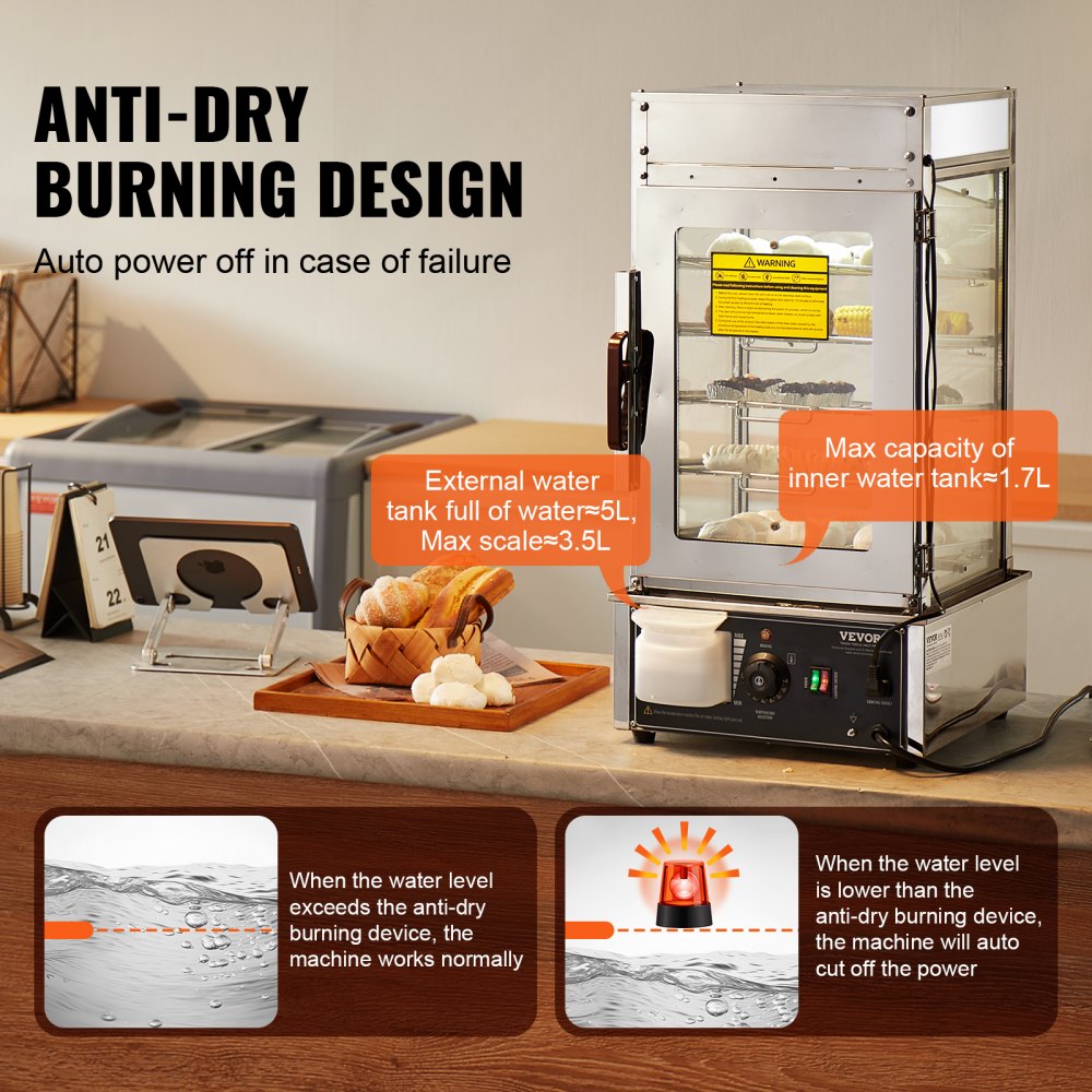 SC-500H - 5-Tier Electric Food Warmer with Adjustable Temperatures