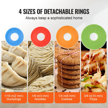 KN160 - Stainless Steel Rolling Pin with Thickness Rings for Perfect Pastries