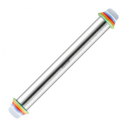 KN160 - Stainless Steel Rolling Pin with Thickness Rings for Perfect Pastries