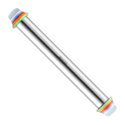 KN160 - Stainless Steel Rolling Pin with Thickness Rings for Perfect Pastries