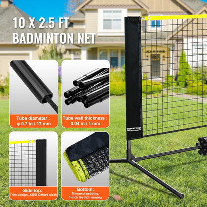 DKS-11300 - Portable 10ft Durable Badminton Net for Outdoor Fun