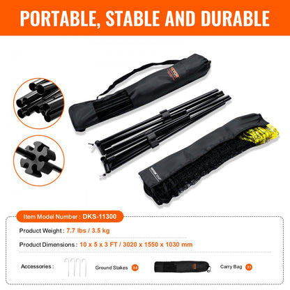 DKS-11300 - Portable 10ft Durable Badminton Net for Outdoor Fun