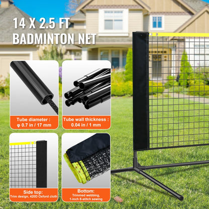 DKS-11420 - Portable 14ft Badminton Net, Easy Setup for Family Fun