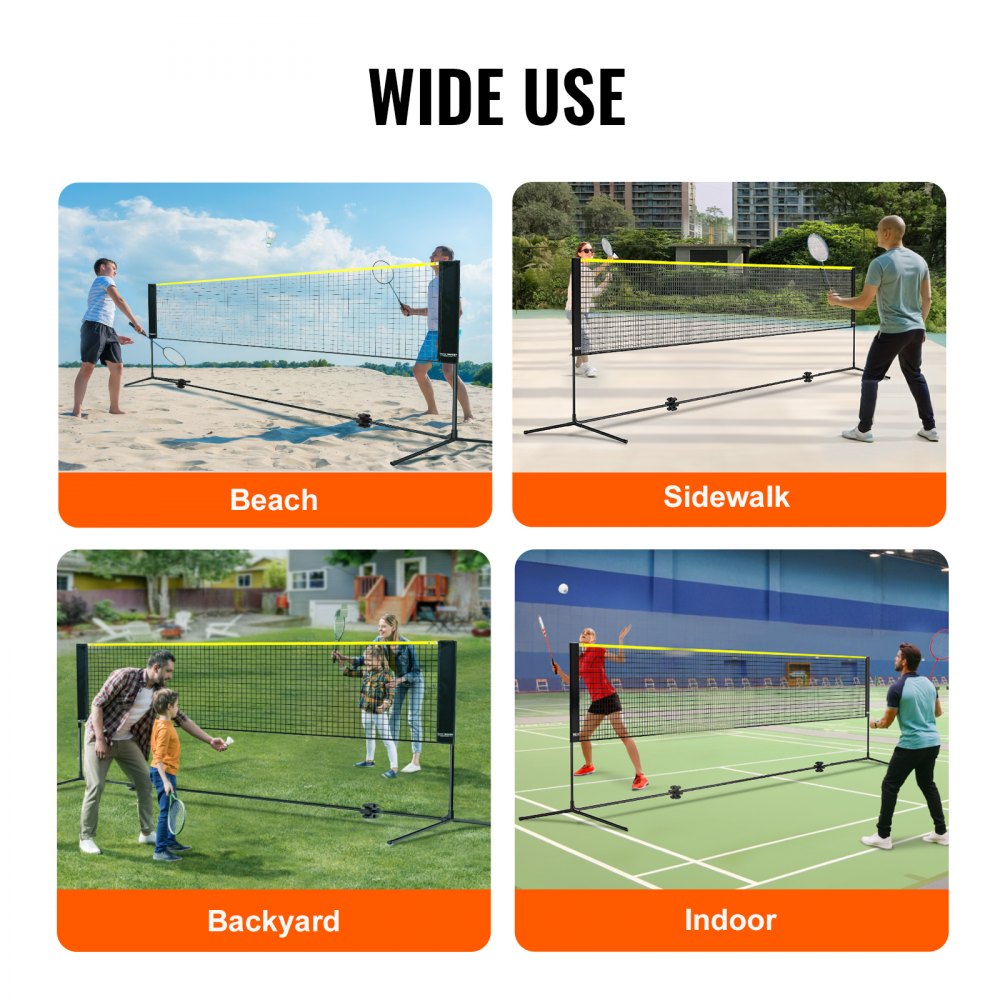 DKS-11420 - Portable 14ft Badminton Net, Easy Setup for Family Fun