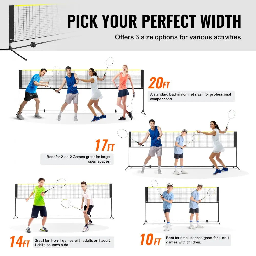 DKS-15100 - Durable 17ft Badminton & Volleyball Net with Quick Setup