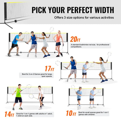 DKS-15100 - Durable 17ft Badminton & Volleyball Net with Quick Setup