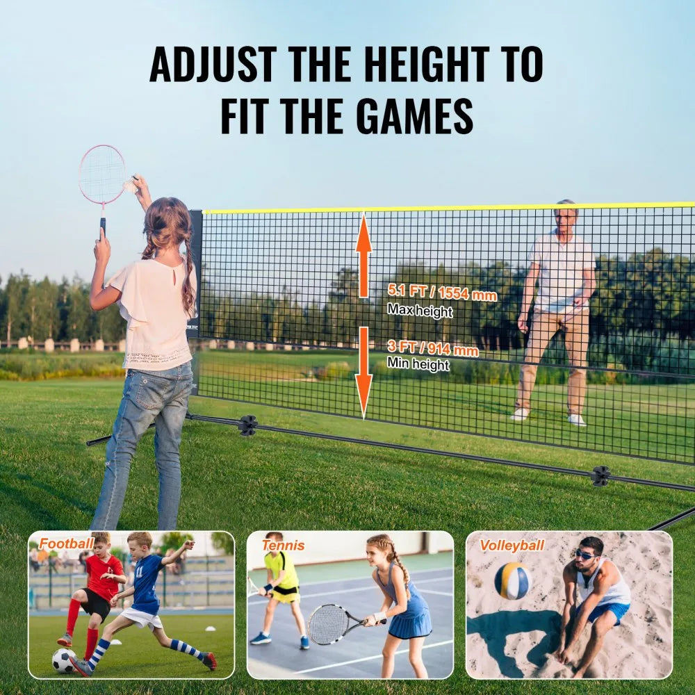 DKS-15100 - Durable 17ft Badminton & Volleyball Net with Quick Setup
