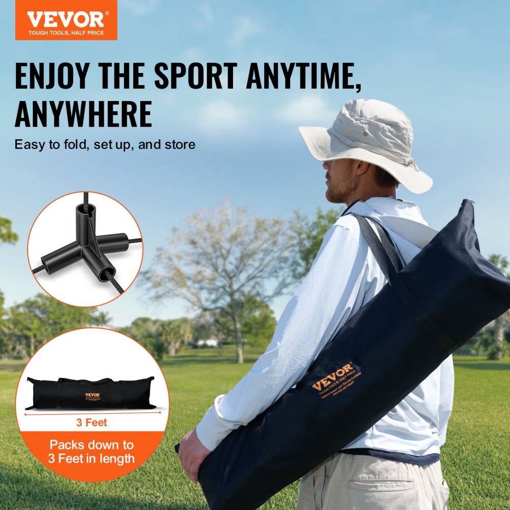 DKS-16100 - Portable 20ft Badminton/Volleyball Net for Quick Assembly