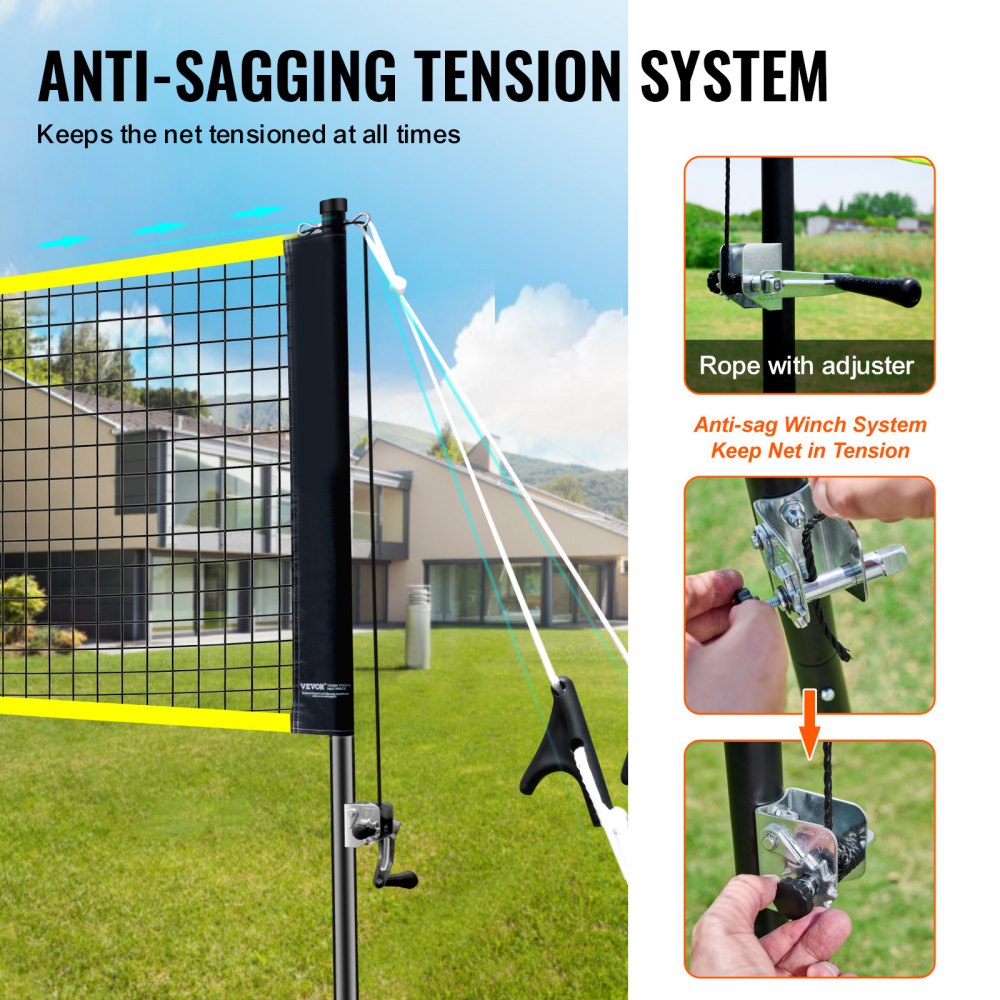 JH-0102Y - Portable Badminton Set with Net & Rackets for Outdoor Fun