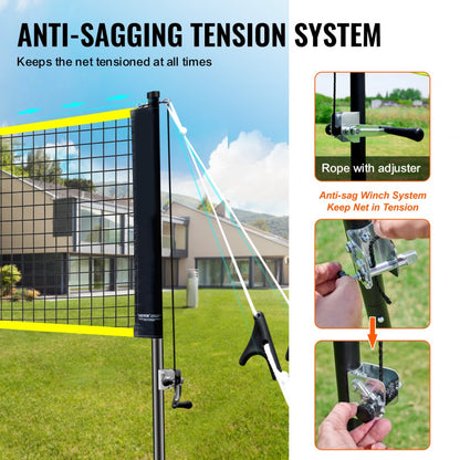 JH-0102Y - Portable Badminton Set with Net & Rackets for Outdoor Fun