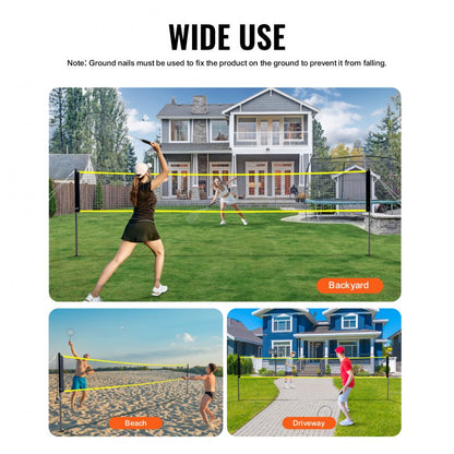 JH-0102Y - Portable Badminton Set with Net & Rackets for Outdoor Fun