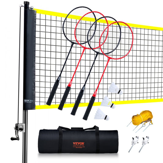 JH-0102Y - Portable Badminton Set with Net & Rackets for Outdoor Fun